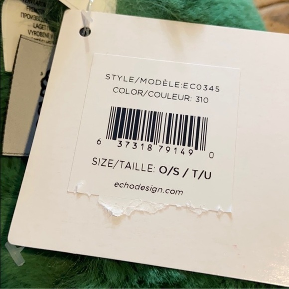 ECHO BLUE GREEN YELLOW FAUX FUR‎ COLORBLOCK PULL THROUGH SCARF OS - Picture 5 of 6